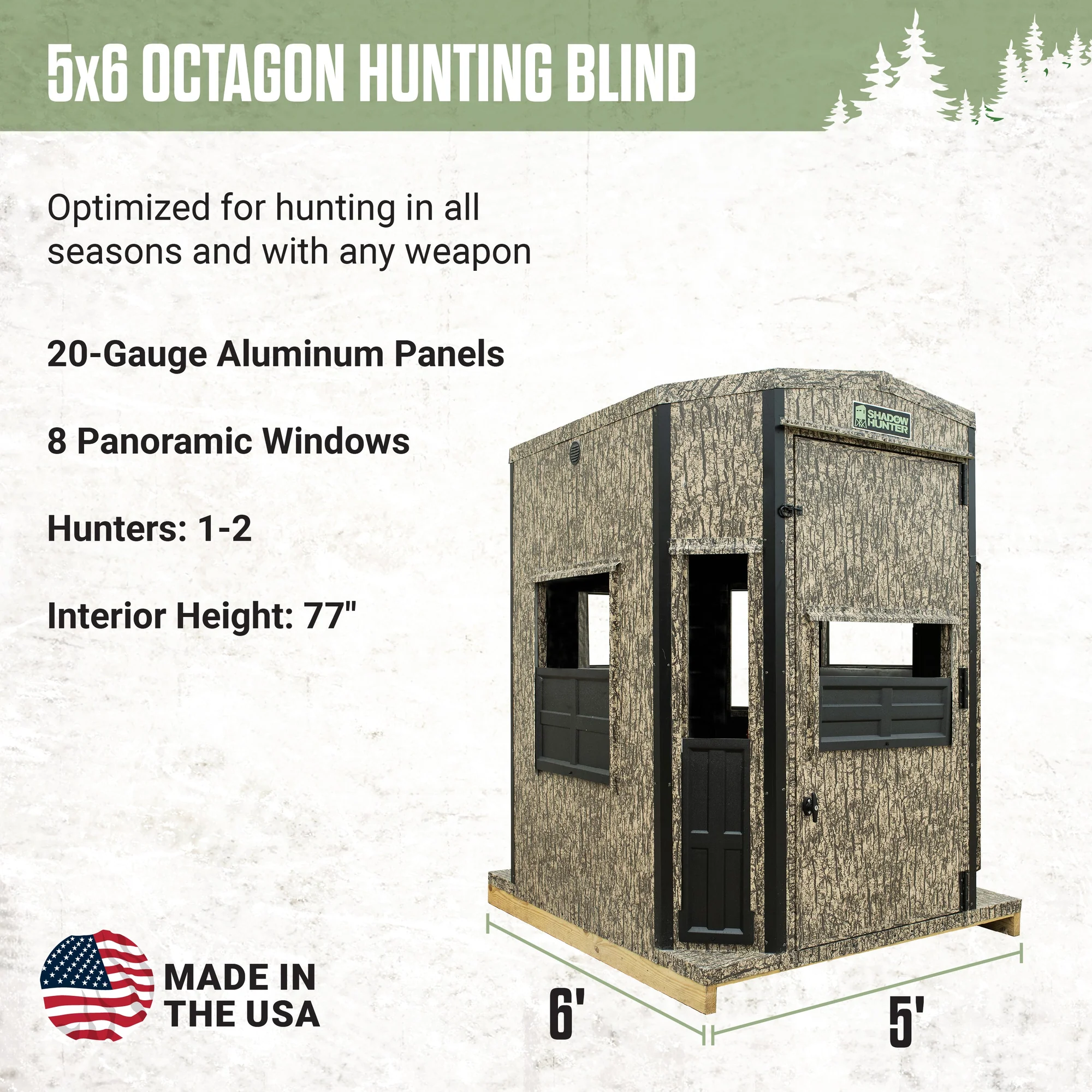 Hunting blinds for sale 5x6 Octagon Combo - Image 8